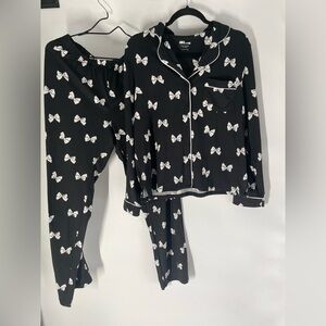 kate spade Black and White Bow  Pajama Set